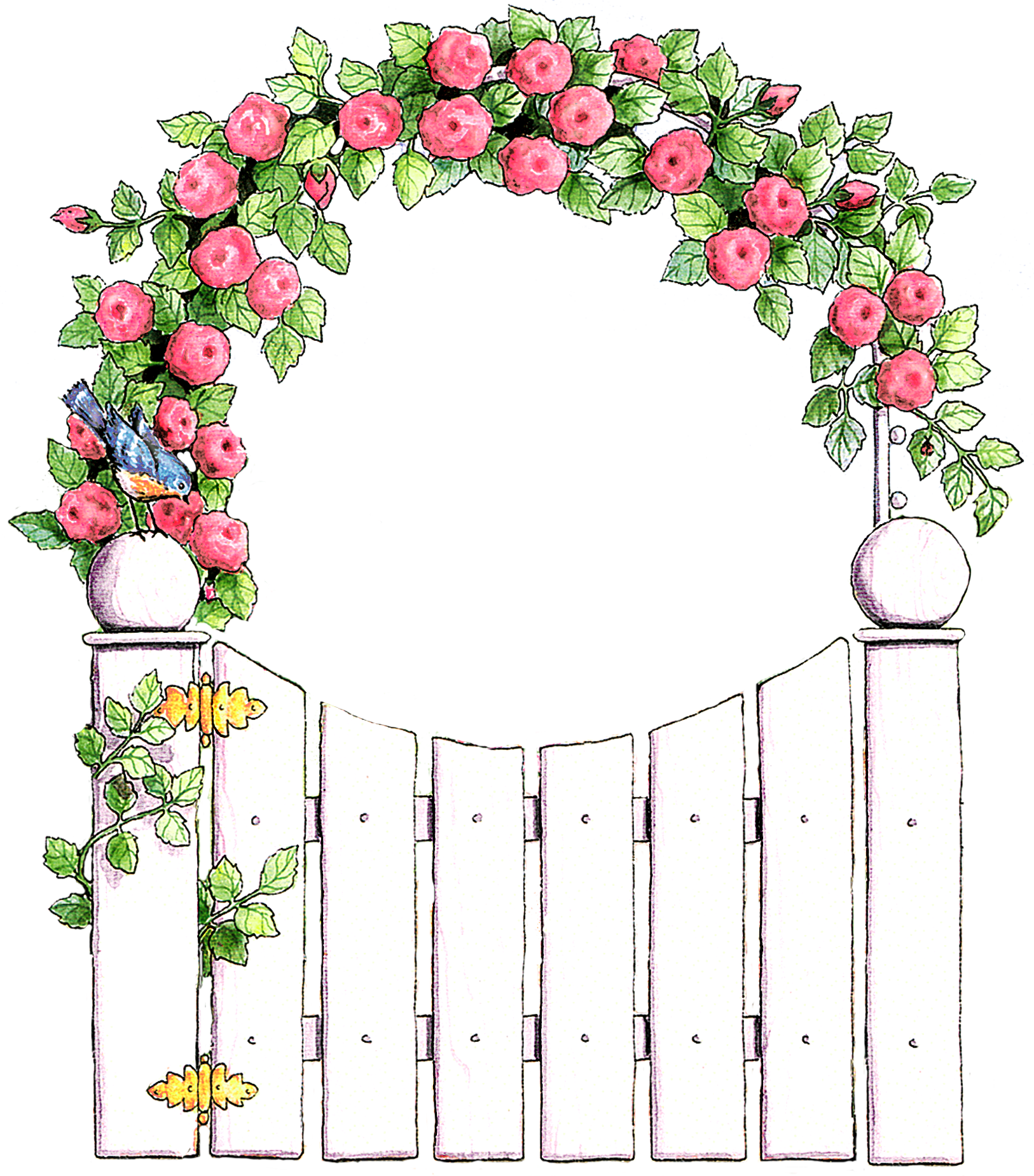 Flower Frame, Flower Clips, Borders And Frames, Digital (1626x1849), Png Download