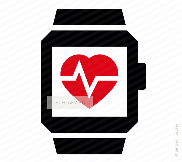Vector Icon Of Heartbeat On Smart Watch Screen - Smart Watch Vector (620x553), Png Download