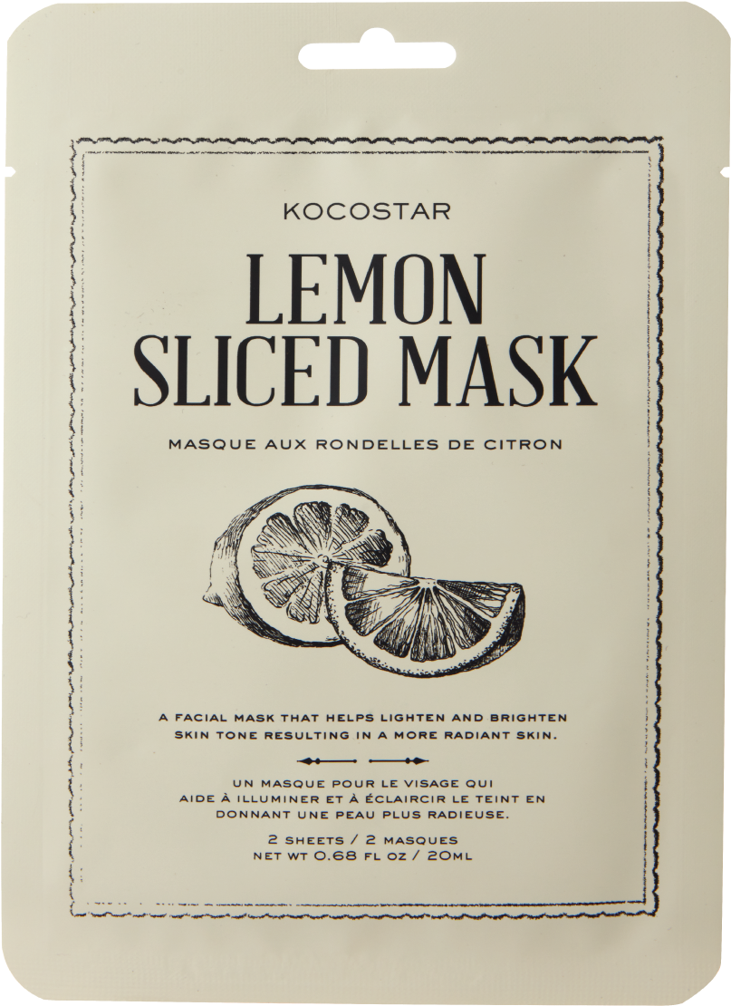 Therapy Sliced Mask Lemon - Kocostar Lemon Sliced Face Mask (1440x1440), Png Download