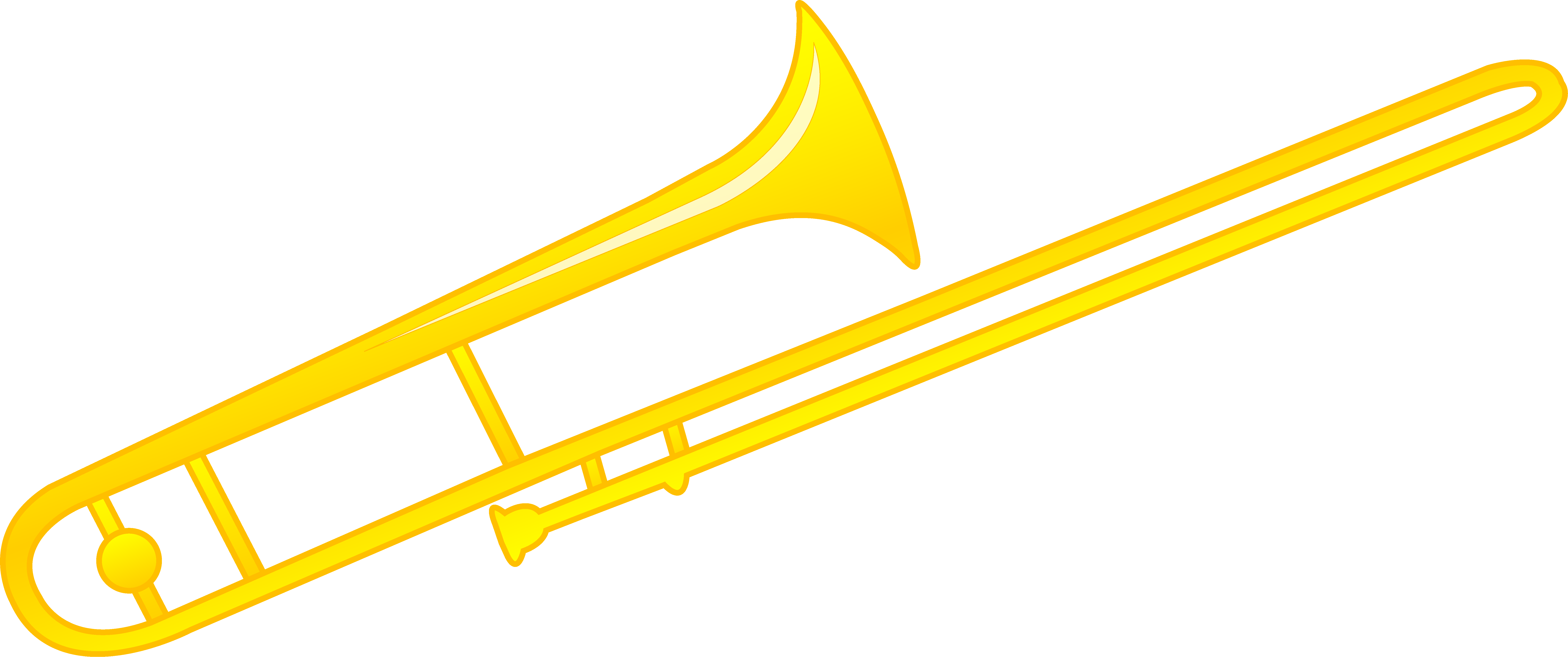 Trombone Musical Instrument - Trombone Clipart (7981x3347), Png Download