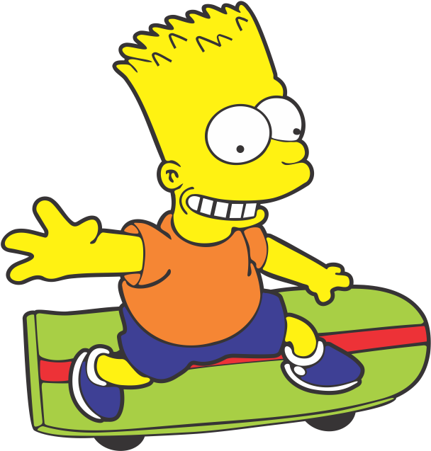 Bart Simpson Skate Pura Arte Adesivos - Bart Simpson Skateboarding Png (652x652), Png Download