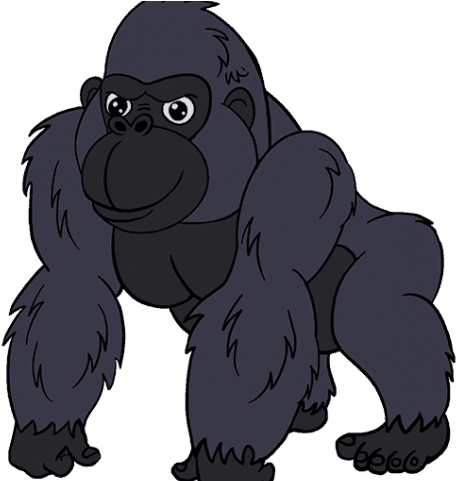 Drawn Gorilla Animated - Gorila En Dibujo (640x480), Png Download