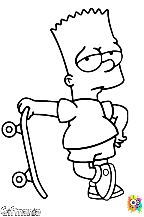 بارت سيمبسون - Bart Simpson Para Dibujar (480x720), Png Download