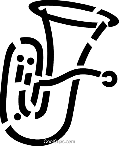 Tuba Royalty Free Vector Clip Art Illustration Vc046197 - Tuba Clipart (394x480), Png Download