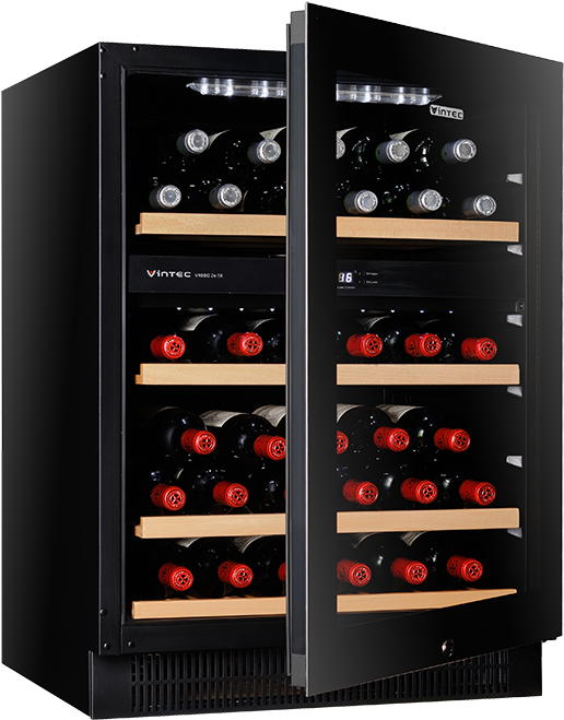 Download Img Vintec V40sg2ebk 40 Bottle Two Zone Wine Fridge Full