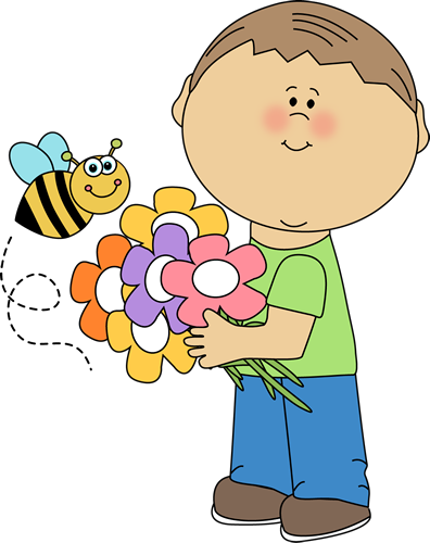 Bees Clipart Honey Bees Clip Art Spring Bumblebees - Spring Kids Clip Art (396x500), Png Download
