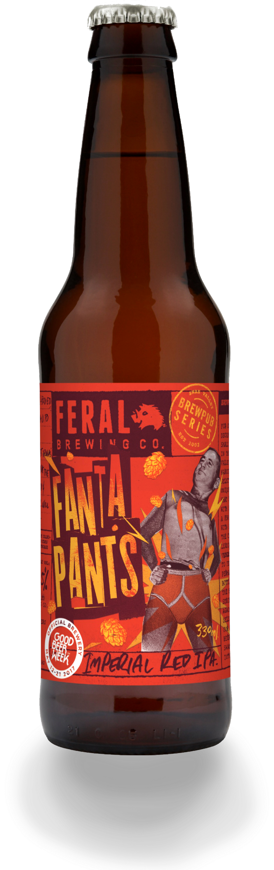 Feral Fanta Pants Artwork Bottle Gbwmock - Tiny Rebel Urban Ipa (2184x3276), Png Download