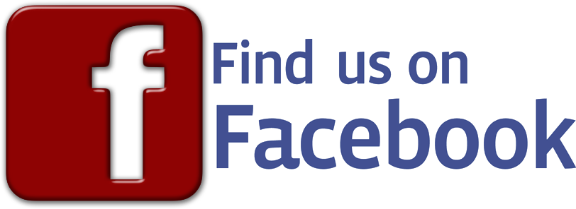 Red Find Us On Facebook Logo (812x296), Png Download