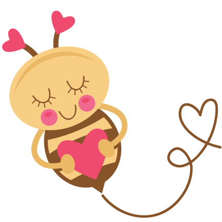 Svg Library Stock Cute Girl Silhouette At Getdrawings - Bee With A Heart (432x432), Png Download