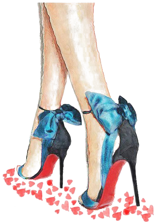 Heels Drawing Watercolor - Fashion Illustration Shoes (564x791), Png Download