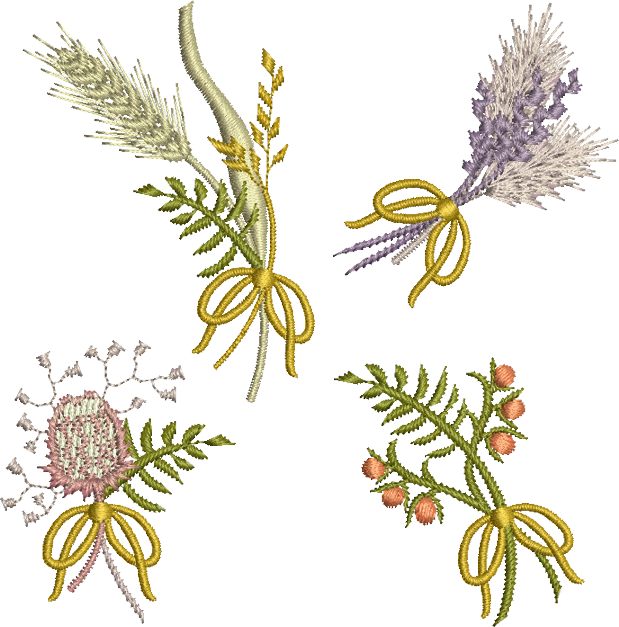 Small Wildflowers Set - Bunch Of Wild Flowers Png (619x627), Png Download