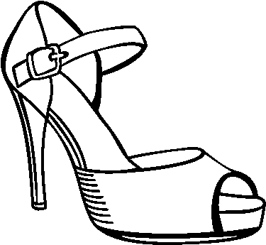 Svg Black And White Library Collection Of Free Heels - Sapatos Em Desenho Png (600x470), Png Download
