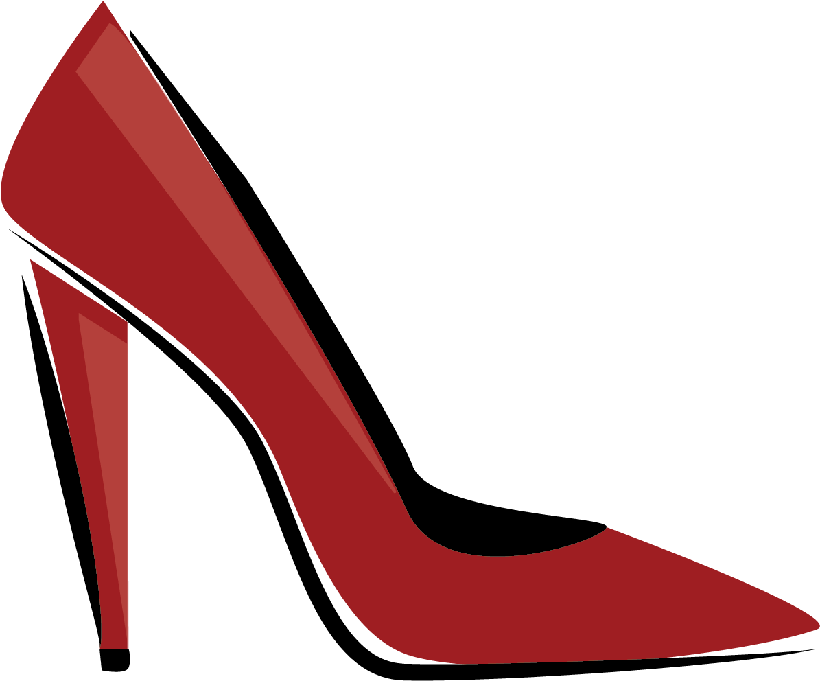 Clip Art Walk A Mile In Her Shoes Women - Red Shoe Clipart (1281x1072), Png Download