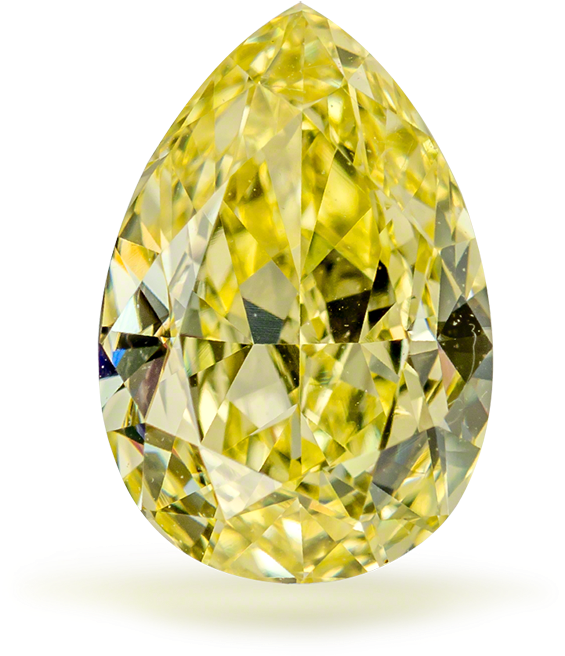20 Fancy Intense Yellow Diamond Pear If - Fancy Yellow Diamond Png (611x749), Png Download