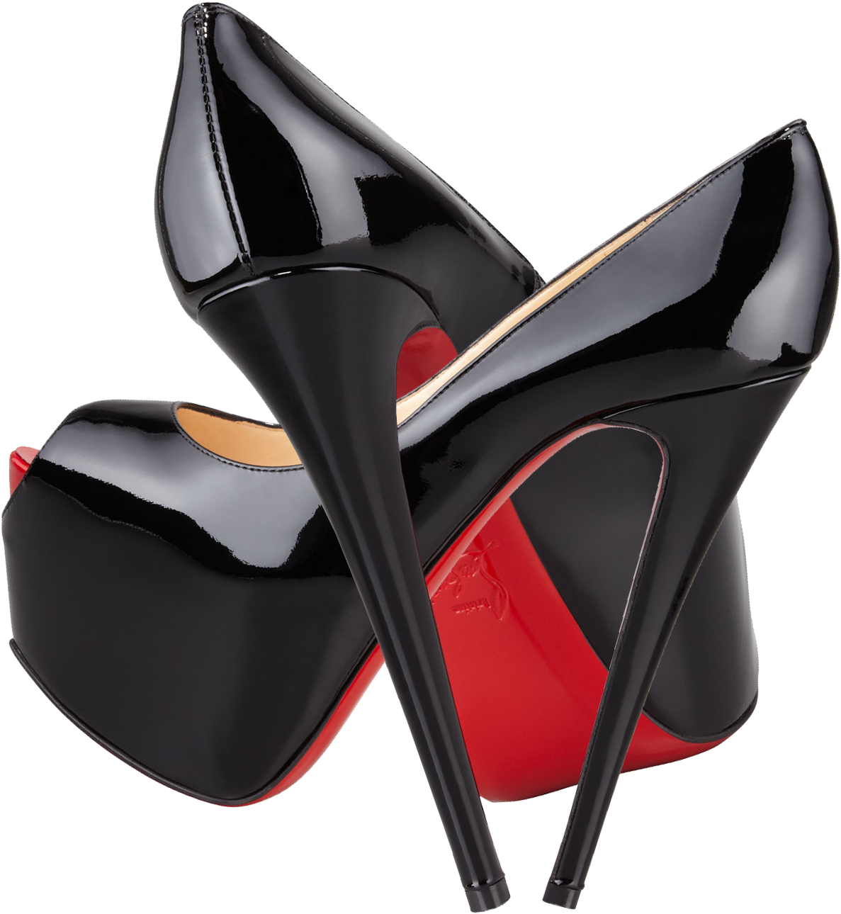 Black Highness Platform Red Christian Louboutin Png - Red Bottom Heels Transparent (1245x1335), Png Download