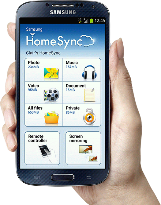 Samsung Homesync - Holding Samsung Phone Png (526x668), Png Download