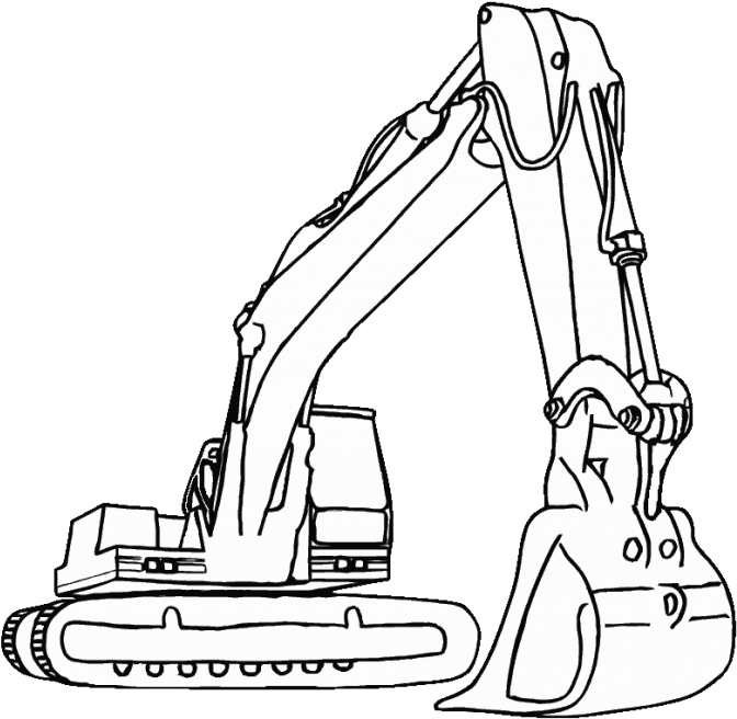 Excavator Parts - Construction Trucks To Color (1024x723), Png Download