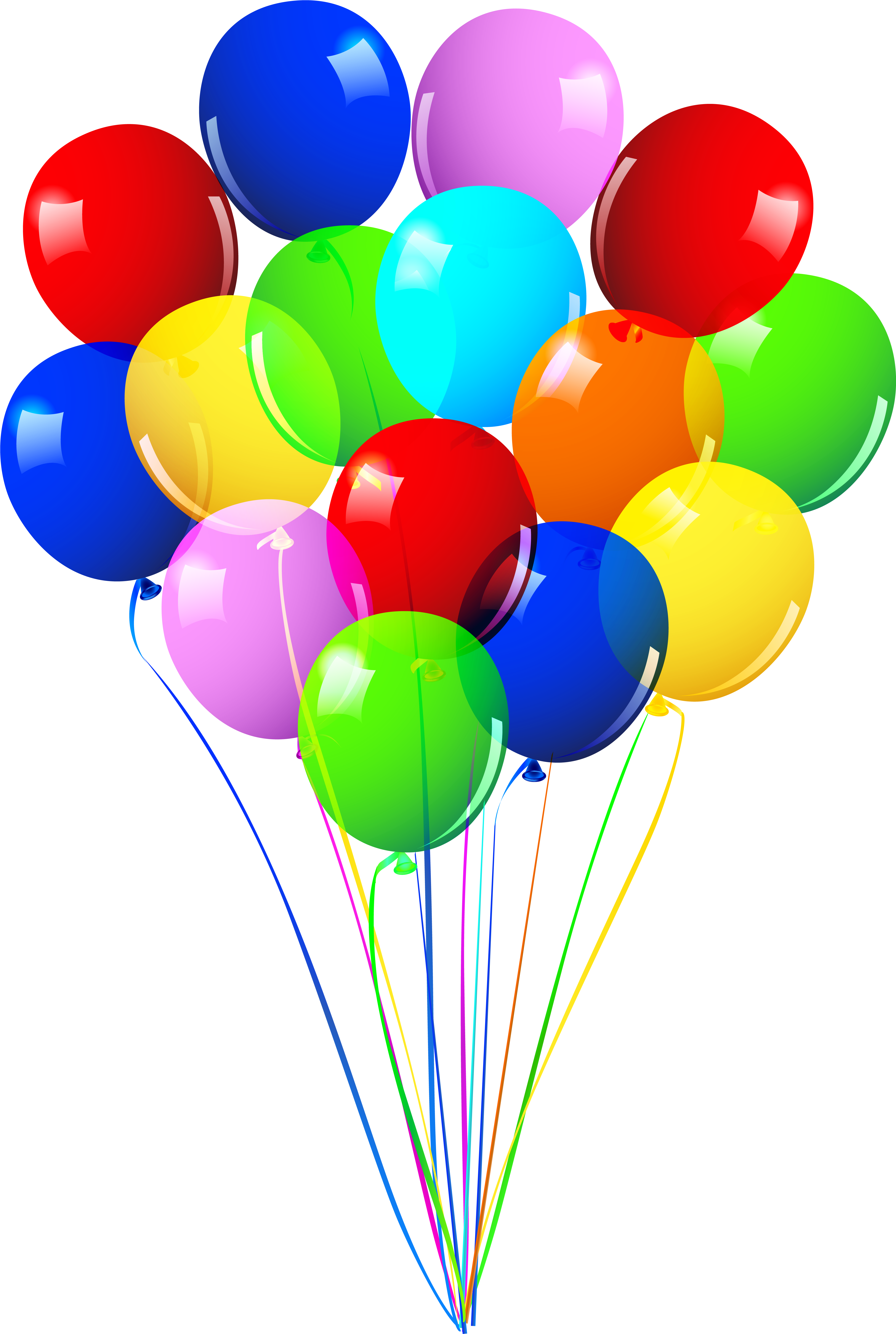 Balloon Svg Streamer - Bunch Of Balloons Png (4362x6491), Png Download