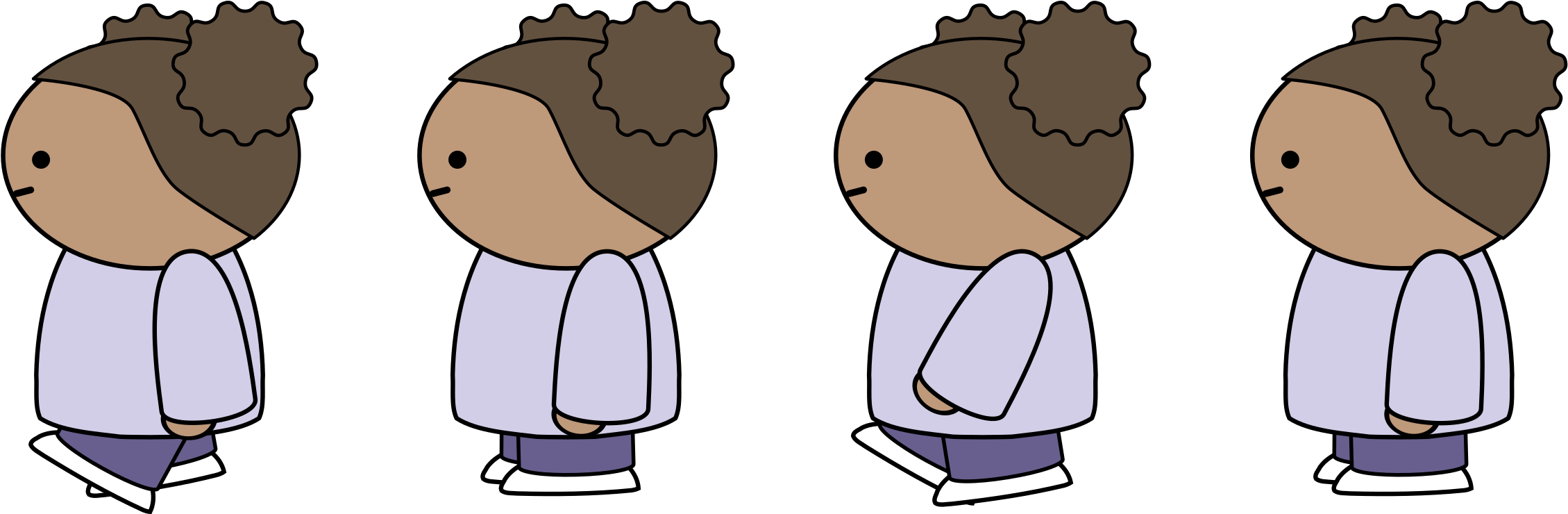 This Free Icons Png Design Of Walking Girl 2 Sprite (2400x739), Png Download