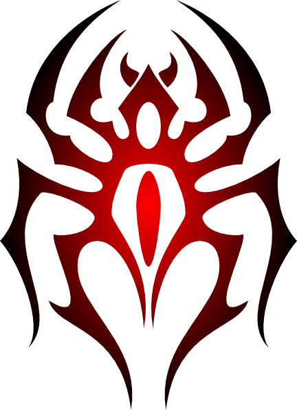 Black Widow Clip Art - Tribal Spider (432x596), Png Download