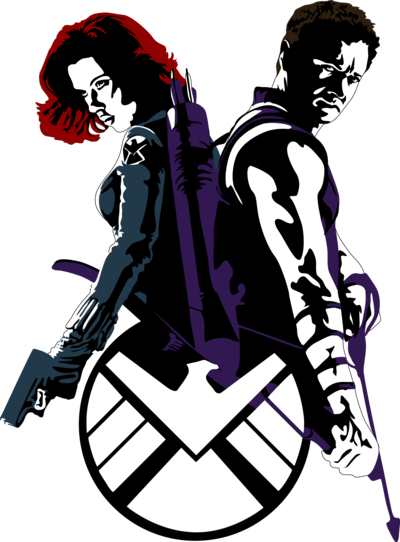 Svg Library Library Hawkeye Drawing Black Widow - Black Widow And Hawkeye Art (400x542), Png Download