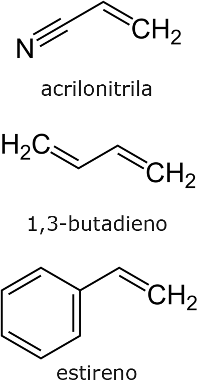 Monómeros Da Fórmula Do Abs - Acrylonitrile Butadiene Styrene Structure (460x830), Png Download
