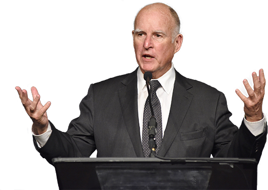 Talking Points - Jerry Brown (600x375), Png Download