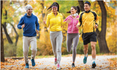 Group Of People Walking - 10 X 12, 4 Window Race Medal Frame (cherry) (540x240), Png Download