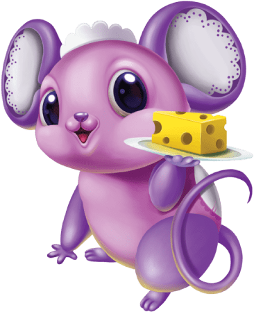Café Cutie - Purple Mouse (495x565), Png Download