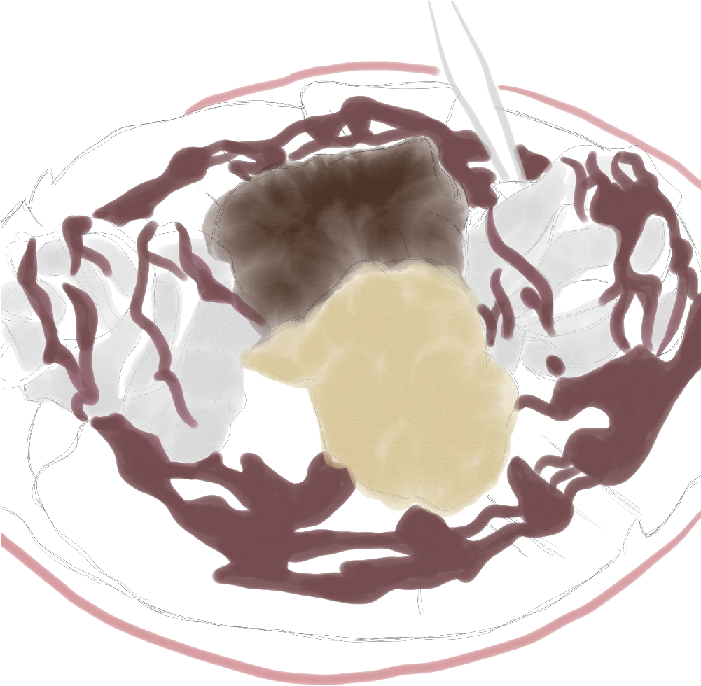 A Crepe With Two Ice Cream Scoops - Gelato (1000x1000), Png Download