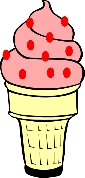 Ice Cream Scoop Clipart Png Strawberry Ice Cream Cone - Vanilla Ice Cream Cone Clip Art (288x600), Png Download