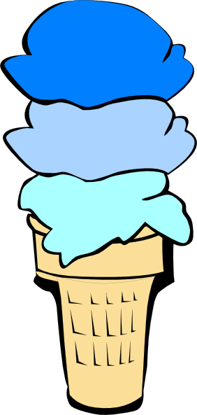 Ice Cream Cone Blue Scoops Clip Art At Clker - Blue Ice Cream Cone Clip Art (282x593), Png Download