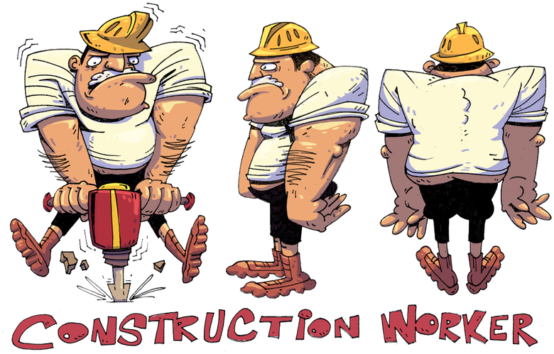 Construction Worker Earthling From Toejam And Earl - Cartoon (800x534), Png Download