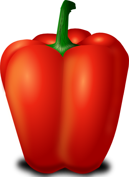 Chili Clipart Sweet Pepper - Red Bell Pepper Clip Art (438x601), Png Download