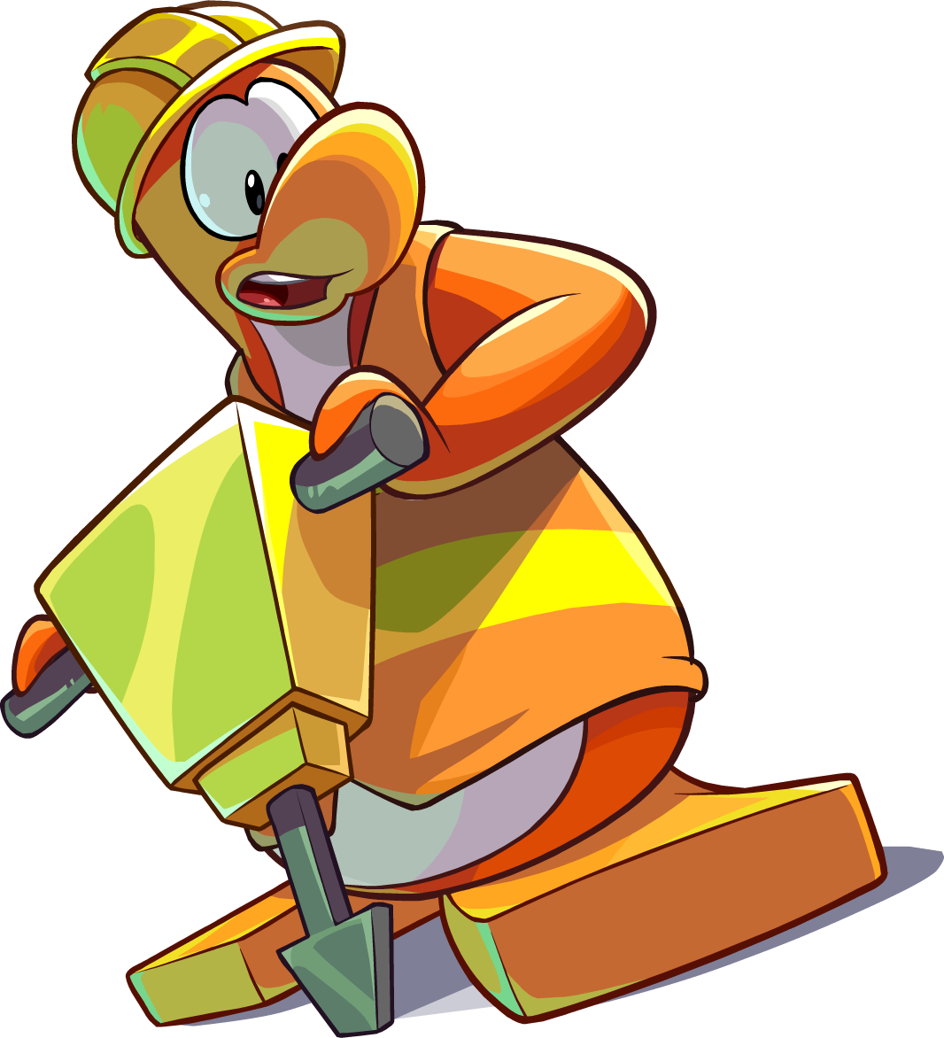 Newspaper Issue 420 Construction Worker - Construction Worker Club Penguin (1066x1172), Png Download