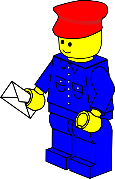 Lego Town Postman Clip Art Free Vector - Lego Clip Art (384x595), Png Download