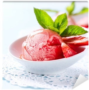 Strawberry Homemade Icecream Scoop Wall Mural • Pixers® - Ice Cream (400x400), Png Download