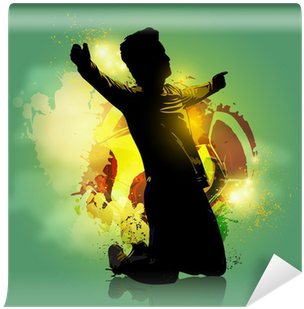 Soccer Player Goal Colorful Background Wall Mural • - Graphic Design (400x400), Png Download