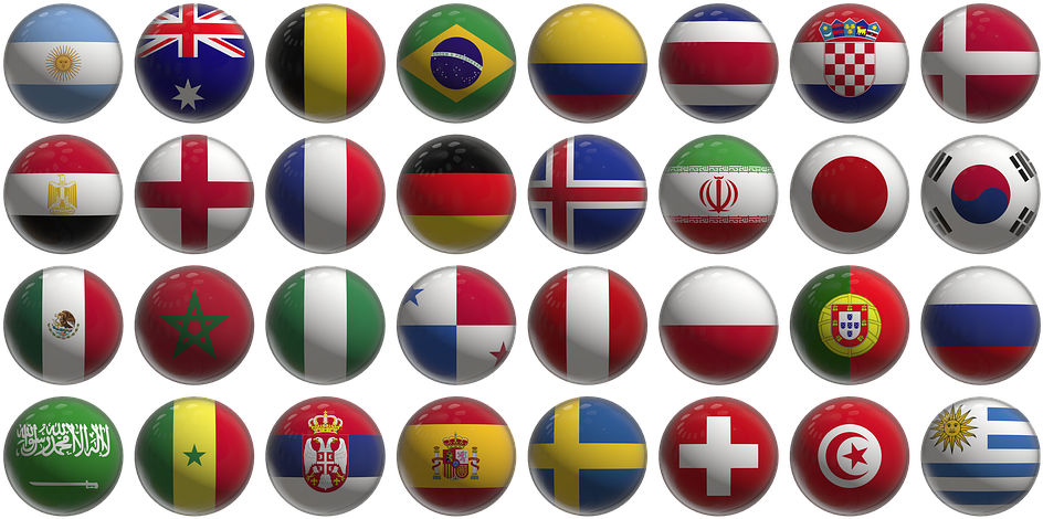 Russia, Russian, World Cup, 2018, World - Fifa World Cup 2018 Flags (672x340), Png Download