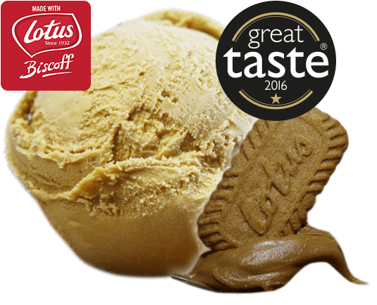 Lotus Caramelised Biscoff - Lotus Flavour Ice Cream (605x477), Png Download