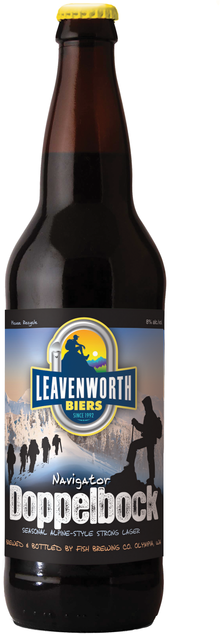 22oz Navigator Doppelbock - Leavenworth Navigator Doppelbock - Fish Brewing Company (1080x2100), Png Download