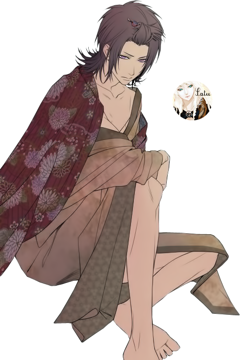 Anime Hair - Anime Boy In Kimono Png (495x741), Png Download