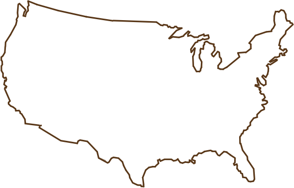 United States Outline Png - Usa Map Outline Svg (600x383), Png Download