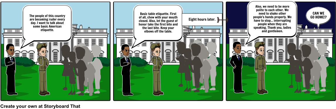 Obama On Etiquette (1164x385), Png Download