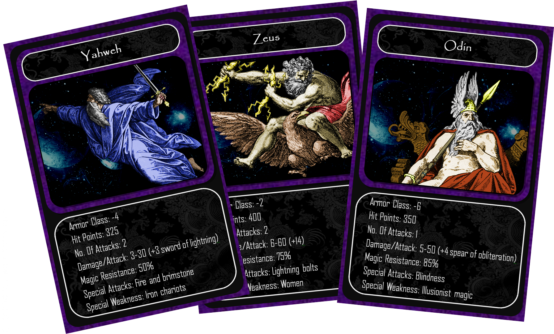 Yahweh Card Zeus Card Odin Card (1812x1110), Png Download