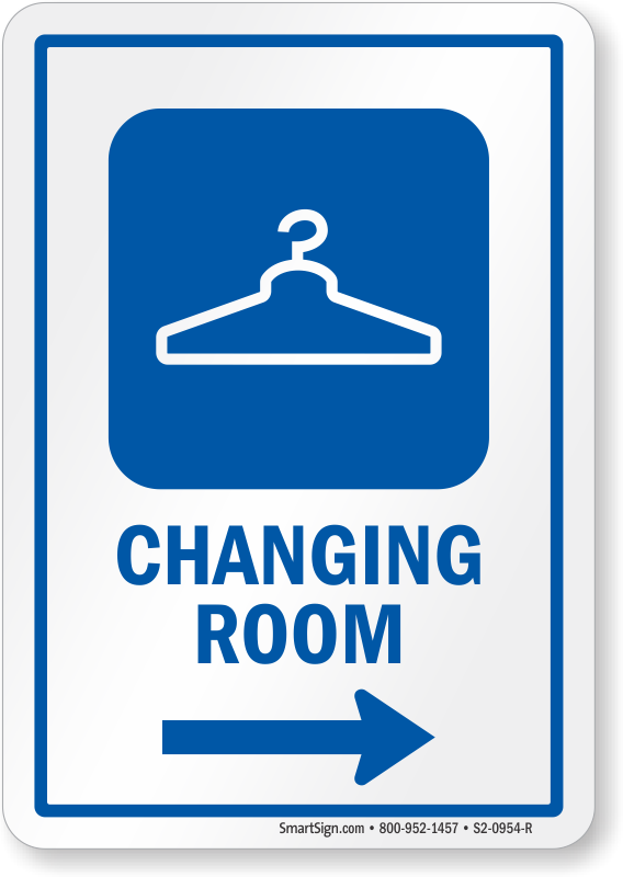 Changing Room Right Arrow Hospital Sign (568x800), Png Download