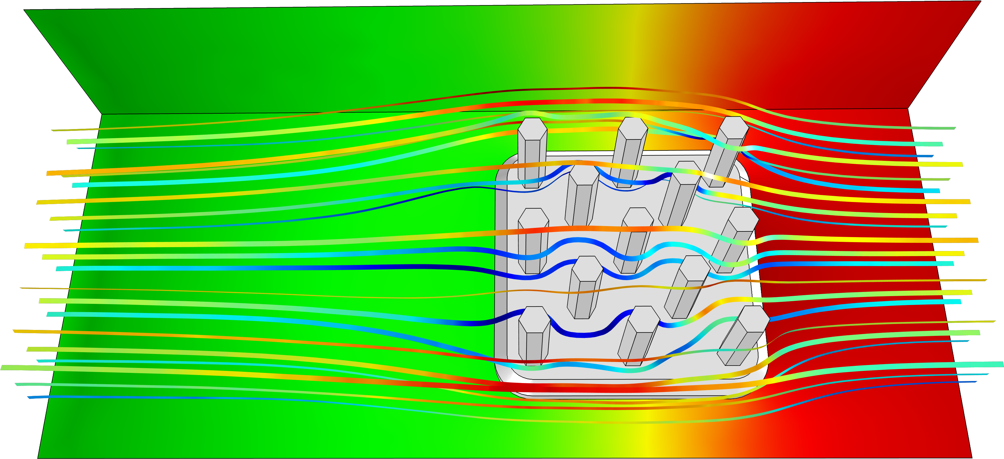 0 Cfd Heat Sink (3466x1623), Png Download