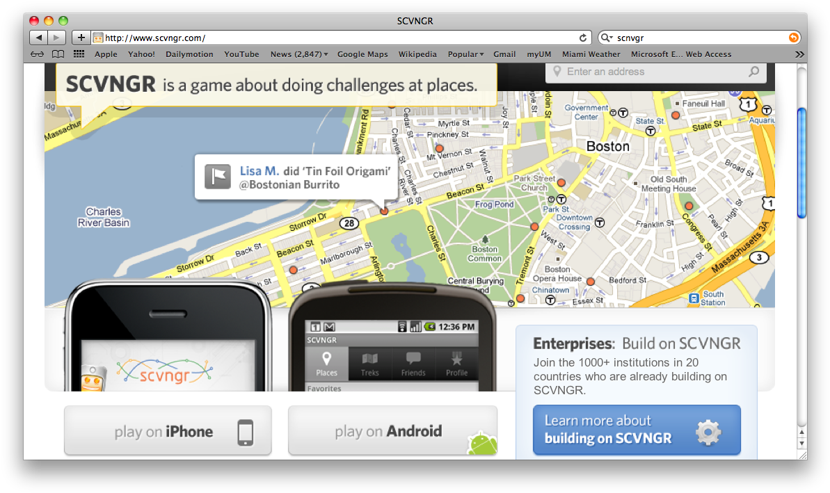 Scvngr Plans To Create A Game Platform As Facebook (1206x722), Png Download