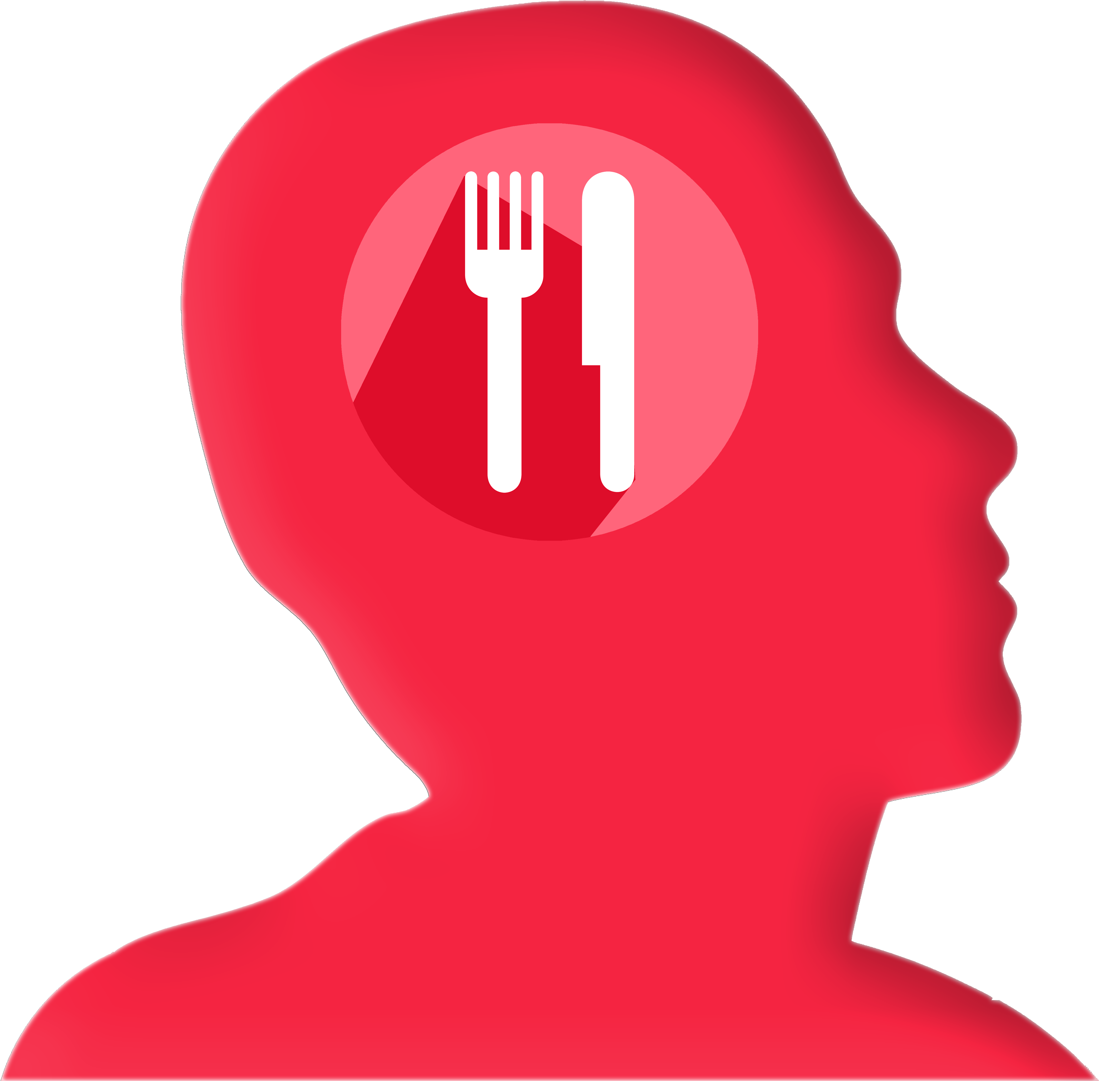 Icon Head Profile Knife Fork Eat 1243684 (3761x3695), Png Download