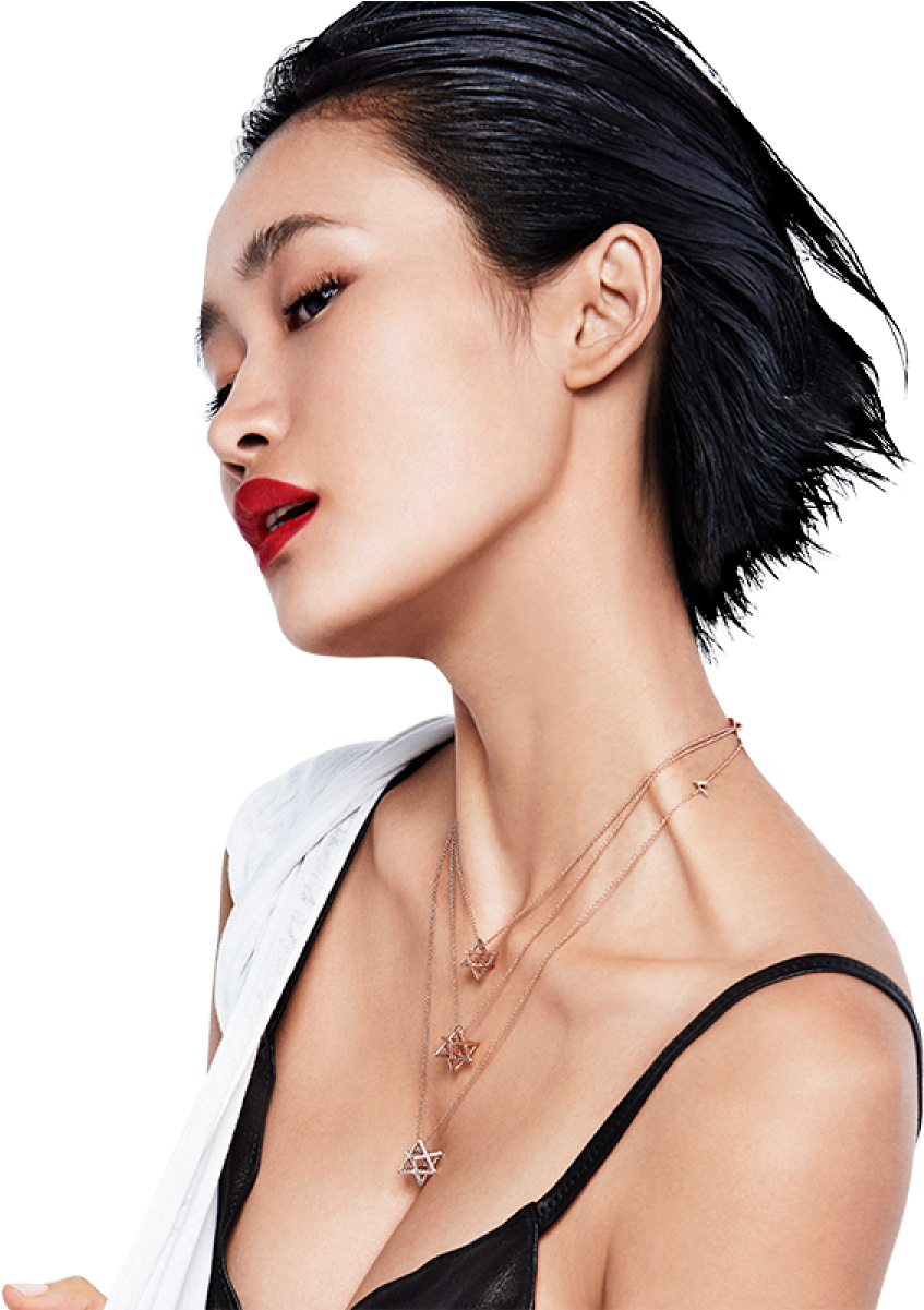 Merkaba Light Rose Gold Pendant Necklace With Diamonds (1200x1200), Png Download